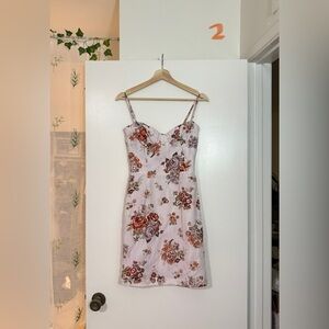 H&M Pink Floral Mini corset top Dress